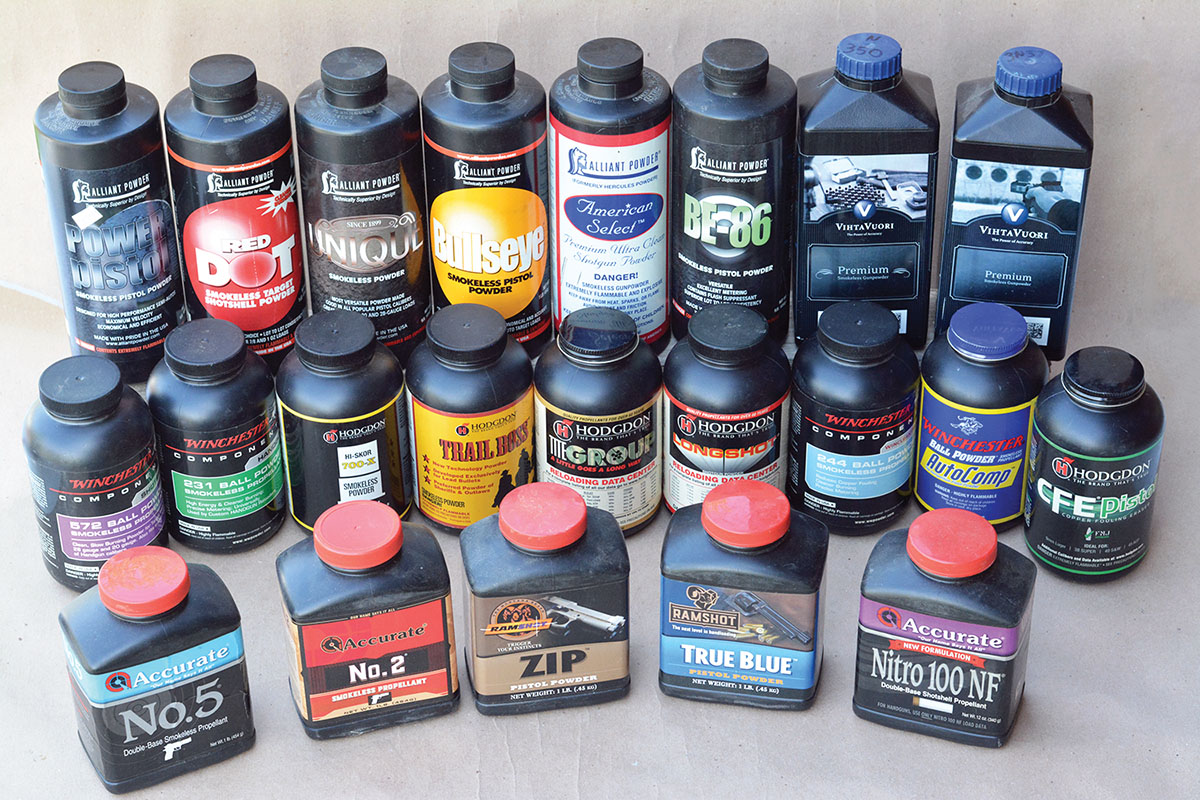 Brian used a  huge variety of  traditional and modern powders  to develop new  38-40 Winchester handloading data.